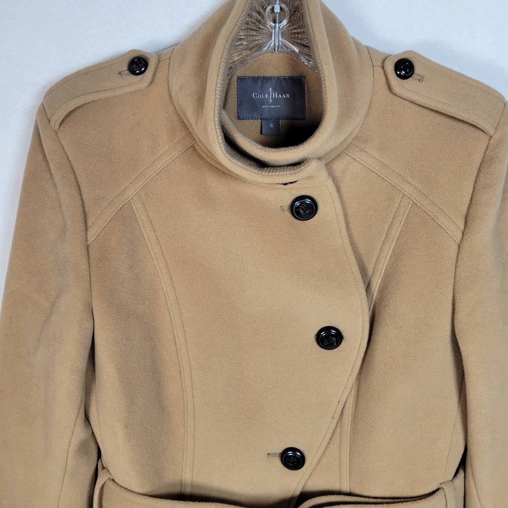 Cole Haan Tan Belted Coat - Picture 3 of 11